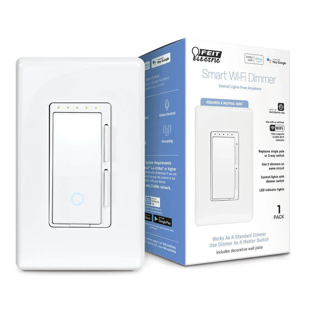 Feit Electric Smart Dimmer Switch Compatible w/ Alexa, Google Assistant, etc..
